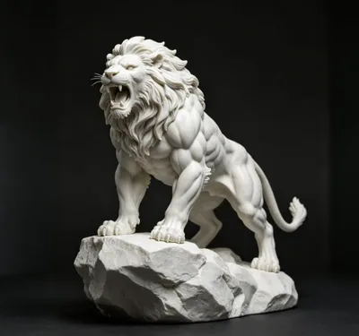 Roaring lion figure